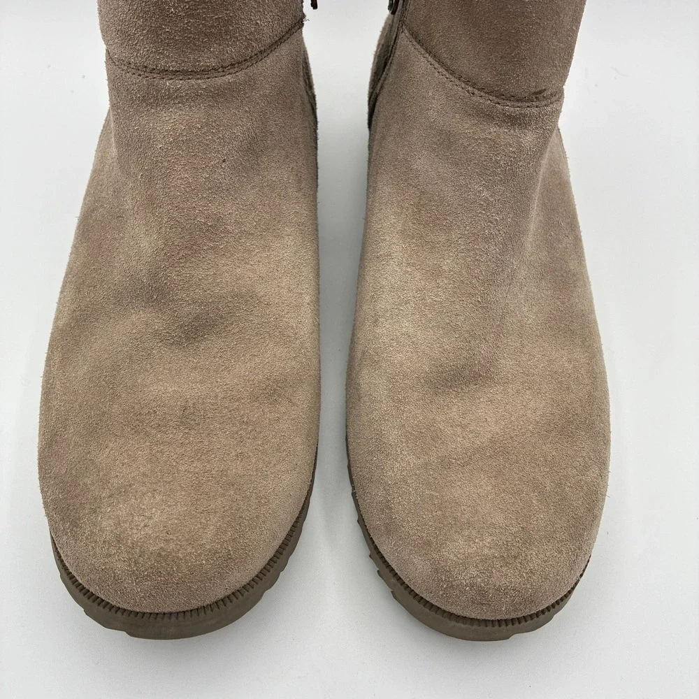 Teva Segundo Ankle Boots Women 9 Taupe Suede Side Zip Buckle